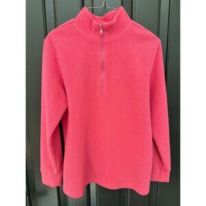 Dudley Stephens Youth L Pink Fleece Pullover Quarter-Zip Made In The USA